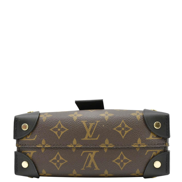LOUIS VUITTON Petite Malle Souple Monogram Canvas Shoulder Bag Black