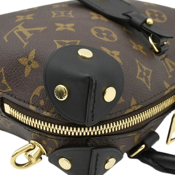 LOUIS VUITTON Petite Malle Souple Monogram Canvas Shoulder Bag Black
