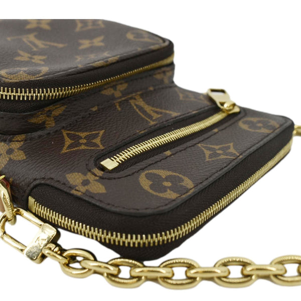 LOUIS VUITTON Utility Phone Sleeve Monogram Canvas Crossbody Bag Brown