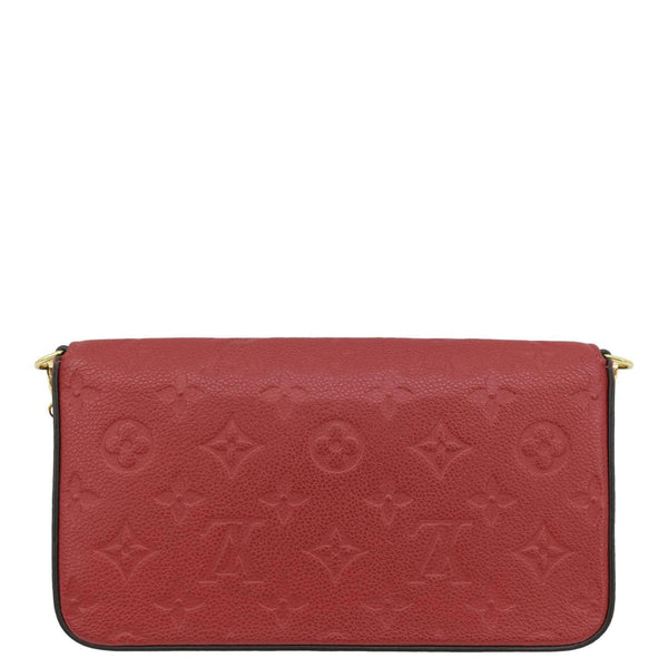 LOUIS VUITTON Felicie Monogram Empreinte Leather Pochette Crossbody Bag Red