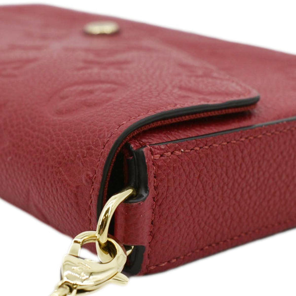 LOUIS VUITTON Felicie Monogram Empreinte Leather Pochette Crossbody Bag Red