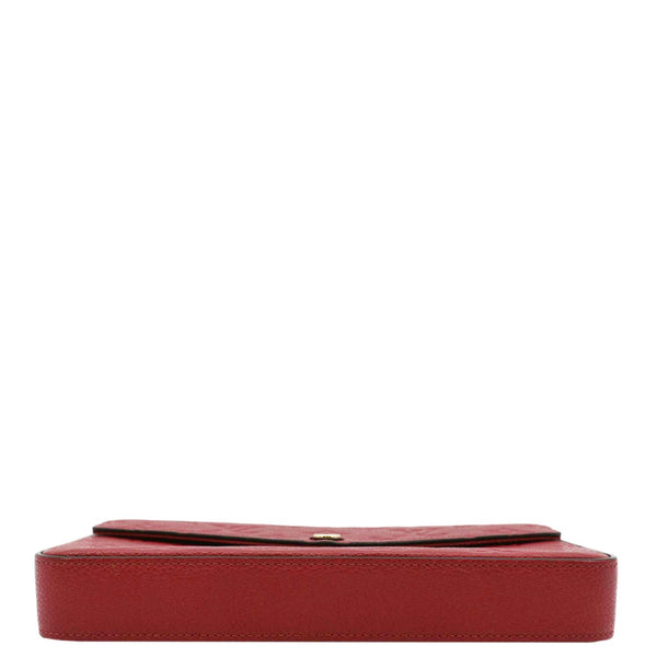 LOUIS VUITTON Felicie Monogram Empreinte Leather Pochette Crossbody Bag Red