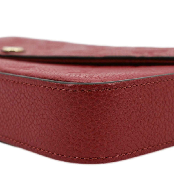 LOUIS VUITTON Felicie Monogram Empreinte Leather Pochette Crossbody Bag Red