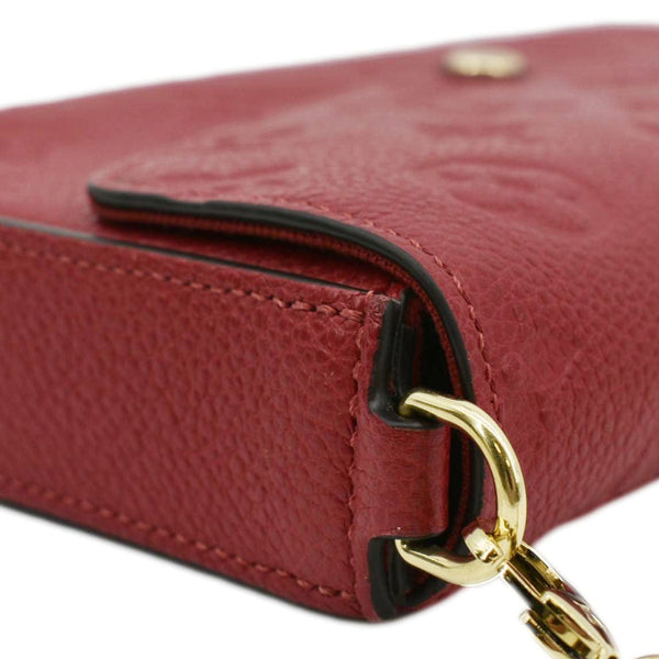 LOUIS VUITTON Felicie Monogram Empreinte Leather Pochette Crossbody Bag Red