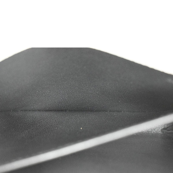 YVES SAINT LAURENT Uptown Grain De Poudre Embossed Leather Chain Wallet White