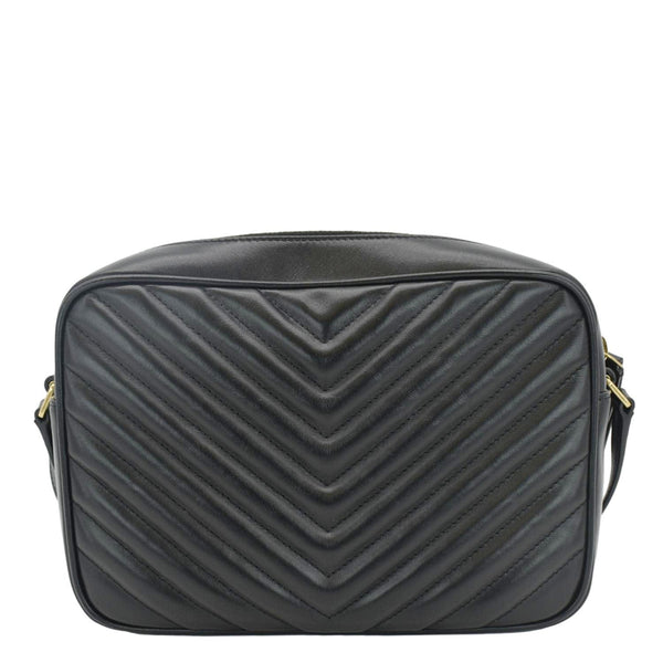 YVES SAINT LAURENT Lou Camera Chevron Leather Crossbody Bag Black
