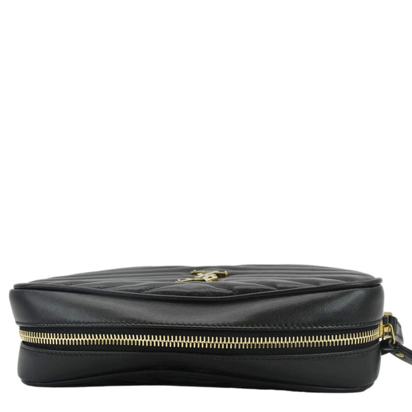 YVES SAINT LAURENT Lou Camera Chevron Leather Crossbody Bag Black