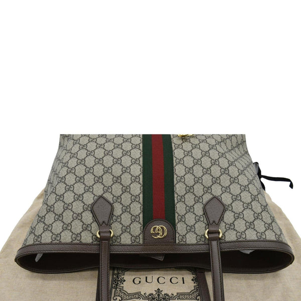 GUCCI Ophidia Medium GG Supreme Tote Shoulder Bag Beige 631685