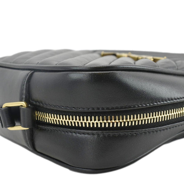 YVES SAINT LAURENT Lou Camera Chevron Leather Crossbody Bag Black