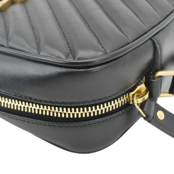 YVES SAINT LAURENT Lou Camera Chevron Leather Crossbody Bag Black