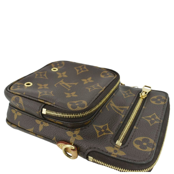 LOUIS VUITTON Utility Phone Sleeve Monogram Canvas Crossbody Bag Brown