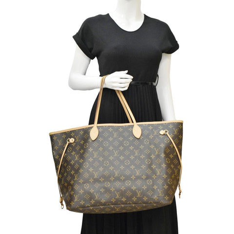 LOUIS VUITTON Neverfull GM Monogram Canvas Tote Shoulder Bag Brown