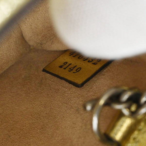 GUCCI Dionysus Super Mini Metallic Leather Crossbody Bag Gold 476432