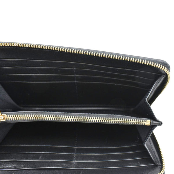 VERSACE La Greca Coated Canvas Long Zip Wallet Blue