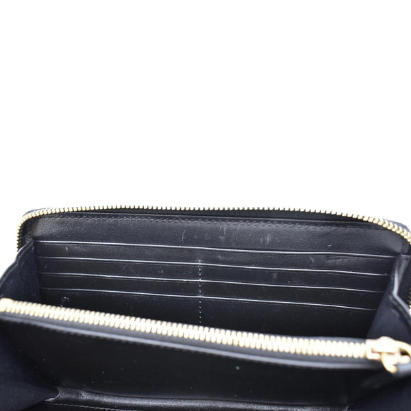 VERSACE La Greca Coated Canvas Long Zip Wallet Blue