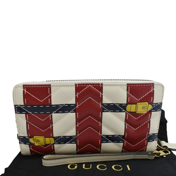 GUCCI GG Marmont Trompe L'Oeil Print Matelasse Leather Zip Around Wallet Multicolor back look