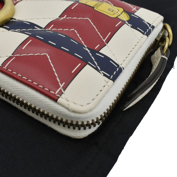 GUCCI GG Marmont Trompe L'Oeil Print Matelasse Leather Zip Around Wallet Multicolor 466490