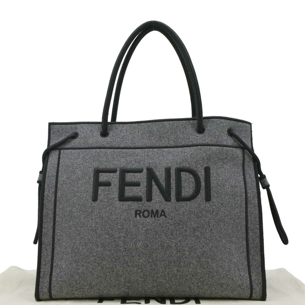 FENDI Sunshine Flannel Wool Shoulder Bag Grey