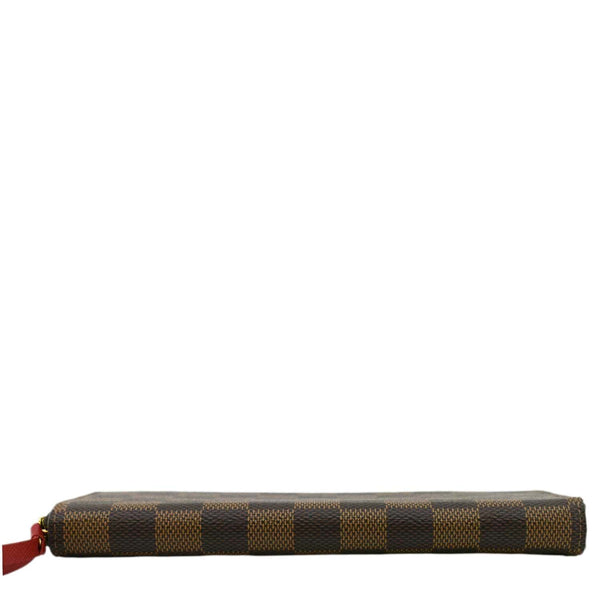 LOUIS VUITTON Clemence Damier Ebene Zippy Wallet Brown