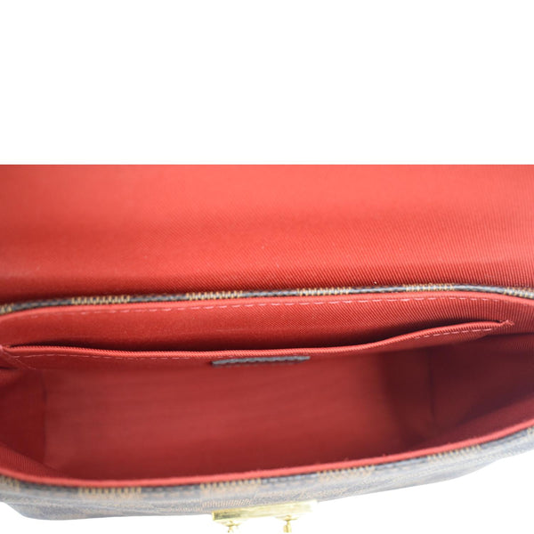 LOUIS VUITTON Croisette Damier Ebene Crossbody Bag Brown