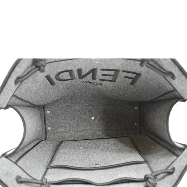 FENDI Sunshine Flannel Wool Shoulder Bag Grey