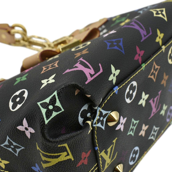 LOUIS VUITTON Annie MM Multicolor Monogram Canvas Shoulder Bag Black