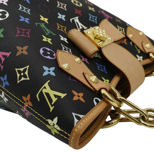 LOUIS VUITTON Annie MM Multicolor Monogram Canvas Shoulder Bag Black