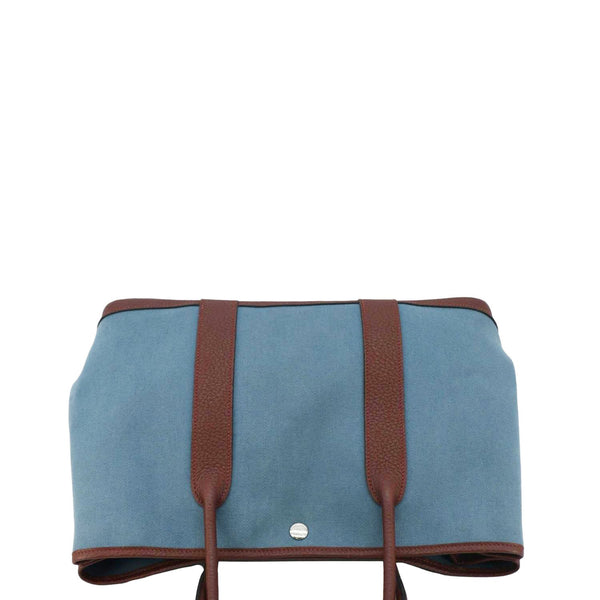 HERMES Garden Party 36 Leather Tote Bag Blue Teal