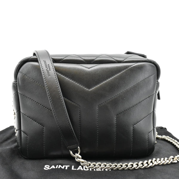 YVES SAINT LAURENT LouLou Small Monogram Black Crossbody Bag back sid