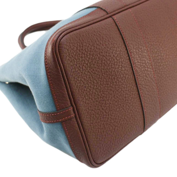 HERMES Garden Party 36 Leather Tote Bag Blue Teal