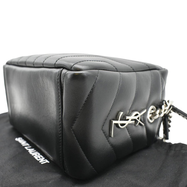YVES SAINT LAURENT LouLou Bowling Small Quilted Monogram Crossbody Bag Black