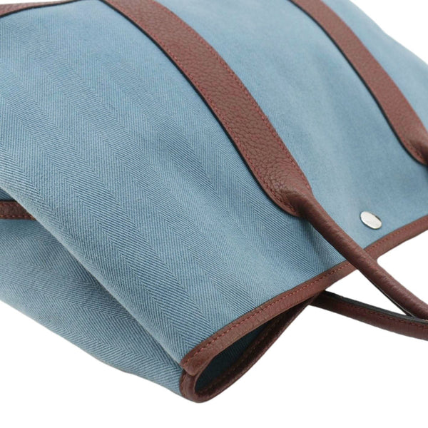 HERMES Garden Party 36 Leather Tote Bag Blue Teal