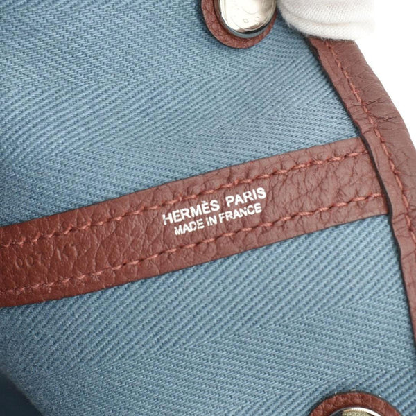 HERMES Garden Party 36 Leather Tote Bag Blue Teal