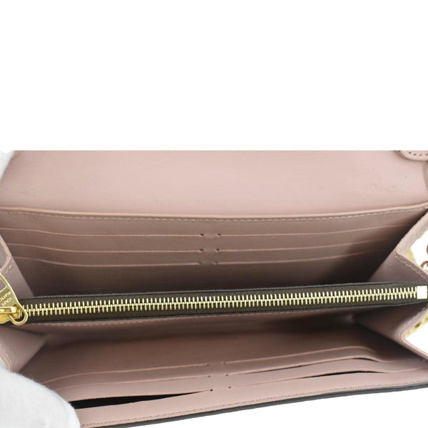 LOUIS VUITTON Croisette Chic Crossbody Chain Wallet Brown with in side view