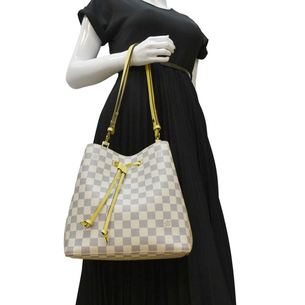 LOUIS VUITTON Neonoe MM Damier Azur Shoulder Bag Pineapple