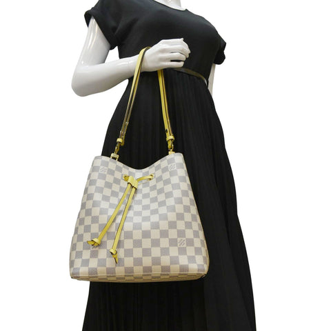 LOUIS VUITTON Neonoe MM Damier Azur Shoulder Bag Pineapple