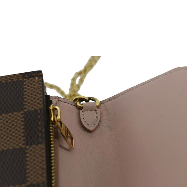 LOUIS VUITTON Croisette Chic Crossbody Chain Wallet Brown with side chain