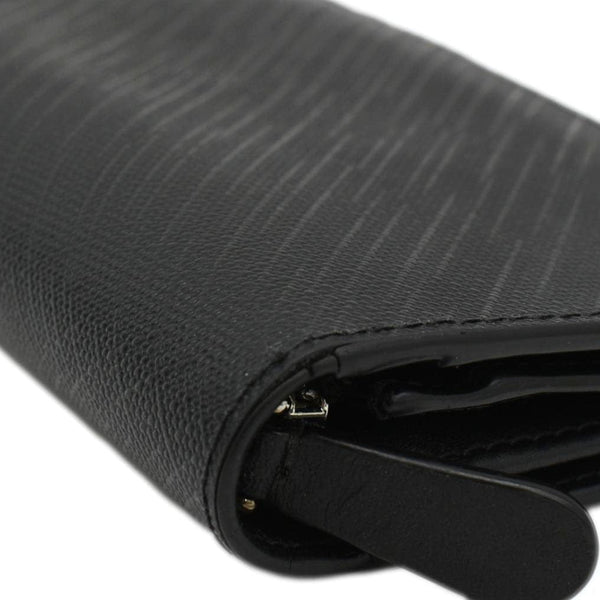 BURBERRY London Check Leather Zip Wallet Black