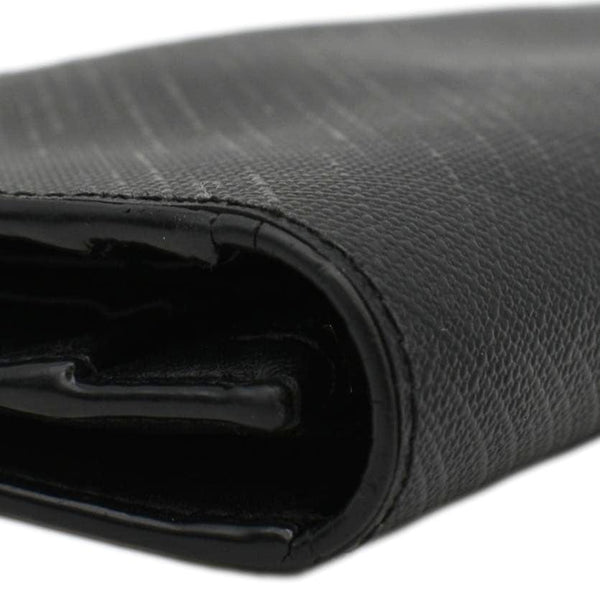 BURBERRY London Check Leather Zip Wallet Black