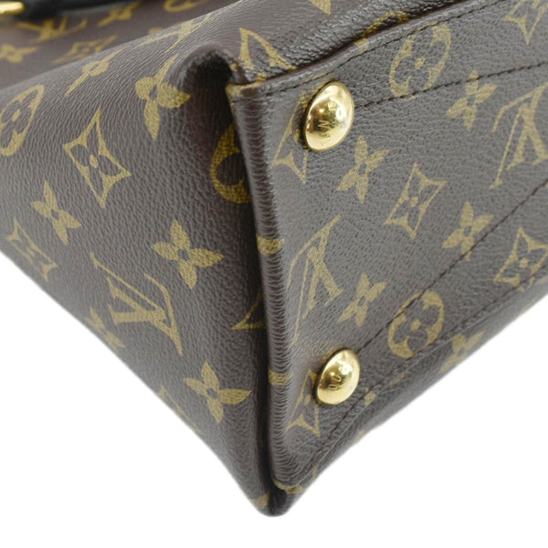 LOUIS VUITTON V MM Monogram Canvas Tote Shoulder Bag Bordeaux