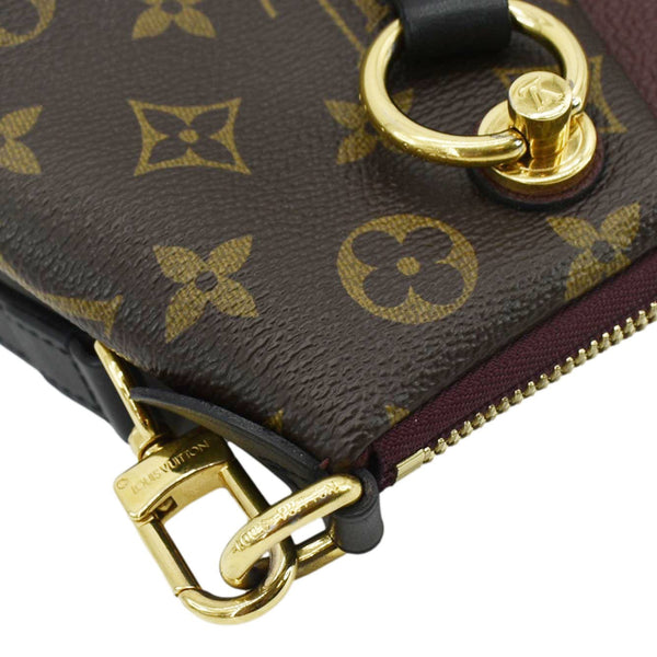 LOUIS VUITTON V MM Monogram Canvas Tote Shoulder Bag Bordeaux