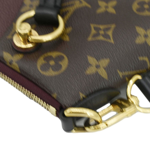LOUIS VUITTON V MM Monogram Canvas Tote Shoulder Bag Bordeaux