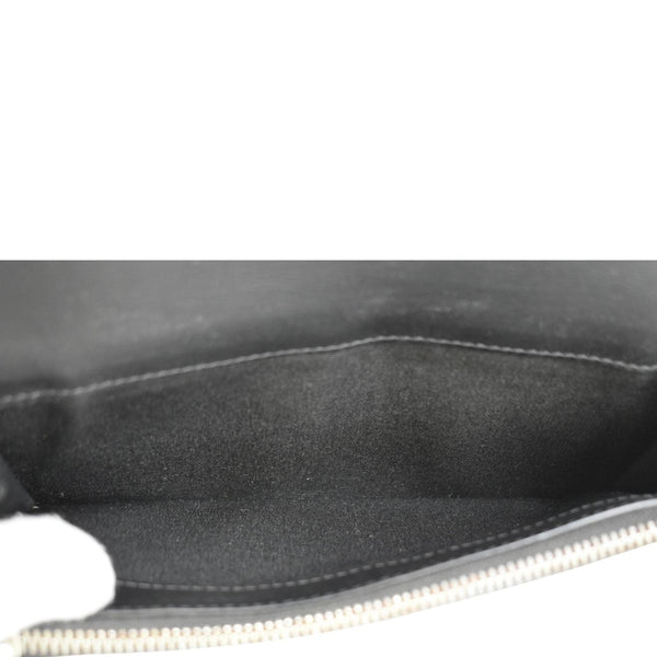 BURBERRY London Check Leather Zip Wallet Black