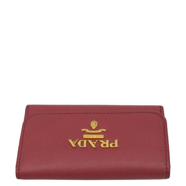 PRADA Small Saffiano Leather Key Holder Pink