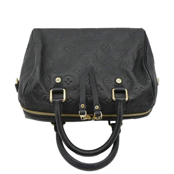 LOUIS VUITTON Speedy Bandouliere 25 Empreinte Leather Shoulder Bag Black