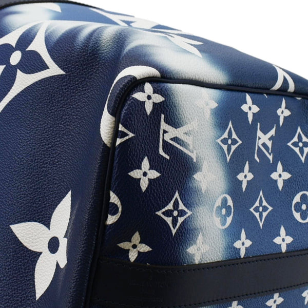 LOUIS VUITTON Keepall 50 Monogram Escale Bandouliere Canvas Travel Bag Blue