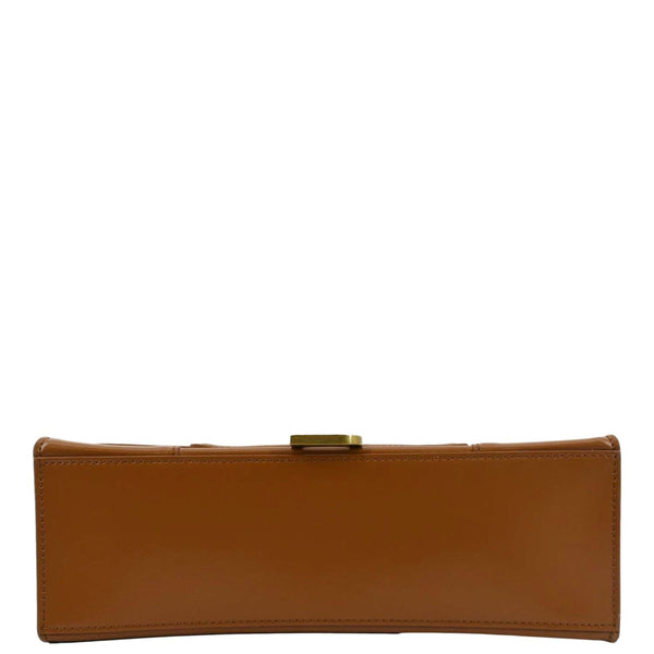 BALENCIAGA Medium Hourglass Leather Top Handle Shoulder Bag Tan