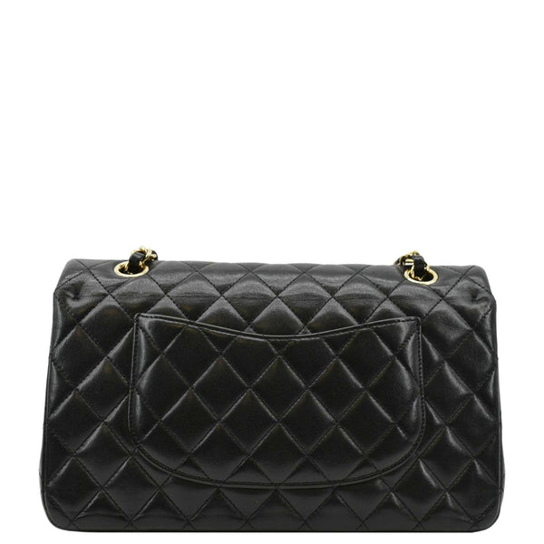 CHANEL Classic Medium Double Flap Quilted Leather Shoulder Bag Black