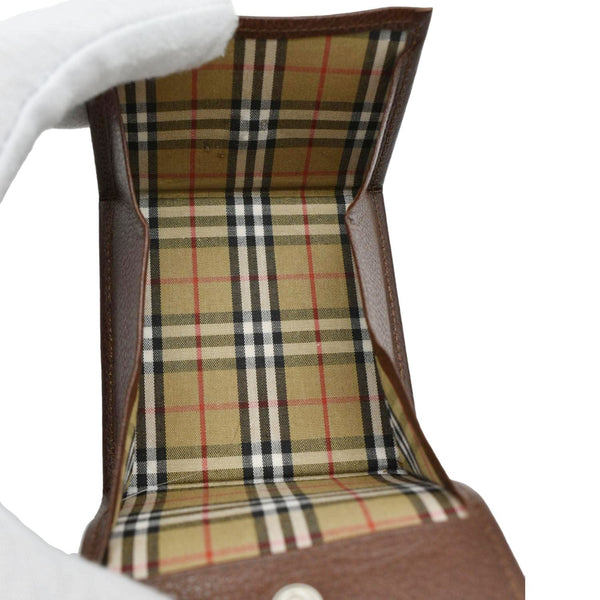 BURBERRY Caviar Leather Coin Purse Brown