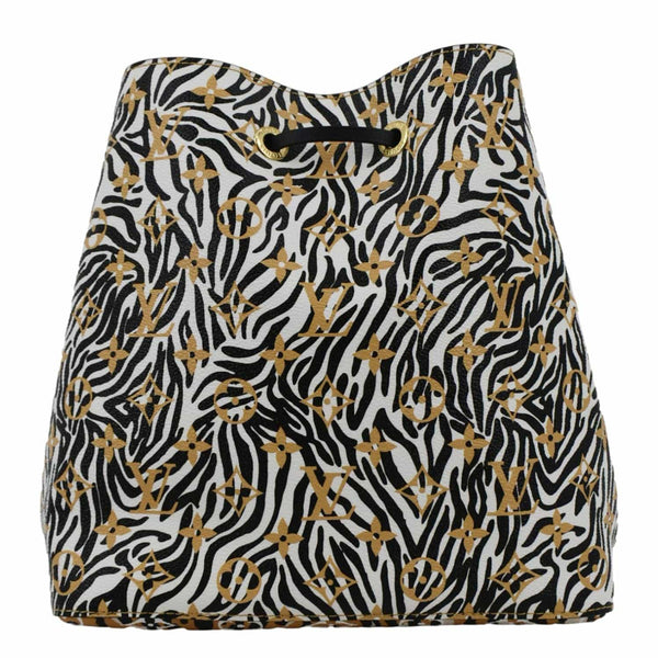 LOUIS VUITTON Neonoe Giant Jungle Canvas Shoulder Bucket Bag Ivory